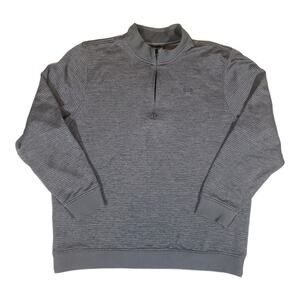 NEW Under Armour ColdGear Partial Zipper Striped Sweater Men's 2XL